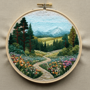 embroidery-scenic-scene-path-through-field-flowers