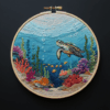 embroidery-sea-turtle-swimming-ocean-corals
