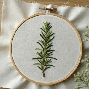 embroidery-small-tree-green-leaves-white-cloth