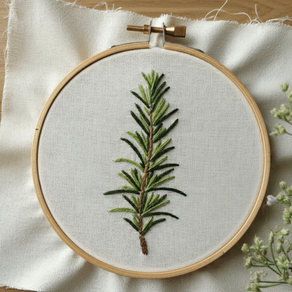embroidery-small-tree-green-leaves-white-cloth