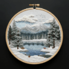 embroidery-snowy-scene-lake-mountains