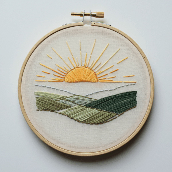 embroidery-sun-setting-over-green-field-white-background