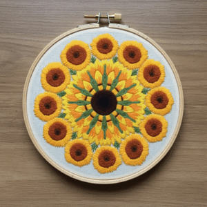 embroidery-sunflower-wooden-hoop-table