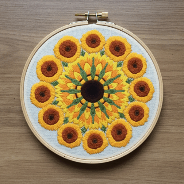 embroidery-sunflower-wooden-hoop-table