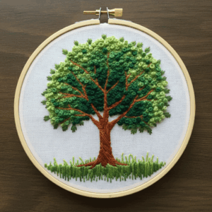 embroidery-tree-green-leaves-brown-trunk