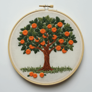 embroidery-tree-oranges-leaves