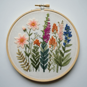embroidery-variety-flowers-wooden-hoop