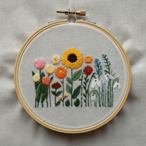 embroidery-variety-flowers-white-cloth