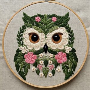 embroidery-owl-flowers-leaves-white-background