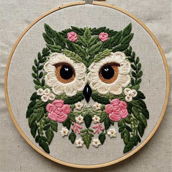 embroidery-owl-flowers-leaves-white-background
