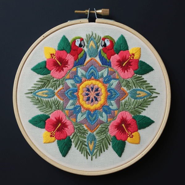 embroidery-colorful-flower-design-hoop-hanging-wall