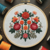 embroidery-floral-design-hoop-spools-thread