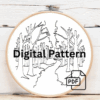 close-up-cross-stitched-picture-path-woods