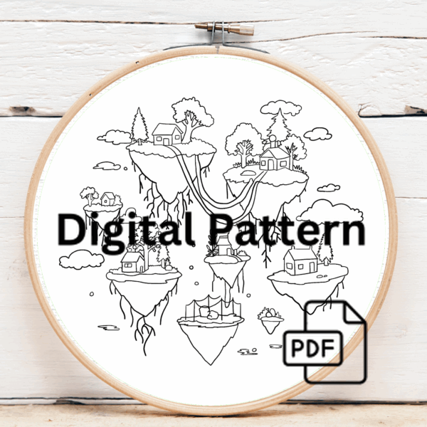 close-up-cross-stitched-picture-small-island