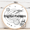 close-up-cross-stitched-picture-space-scene