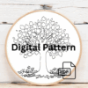 close-up-cross-stitched-picture-tree-leaves