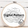 close-up-cross-stitched-picture-wave