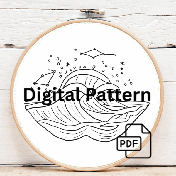 close-up-cross-stitched-picture-wave