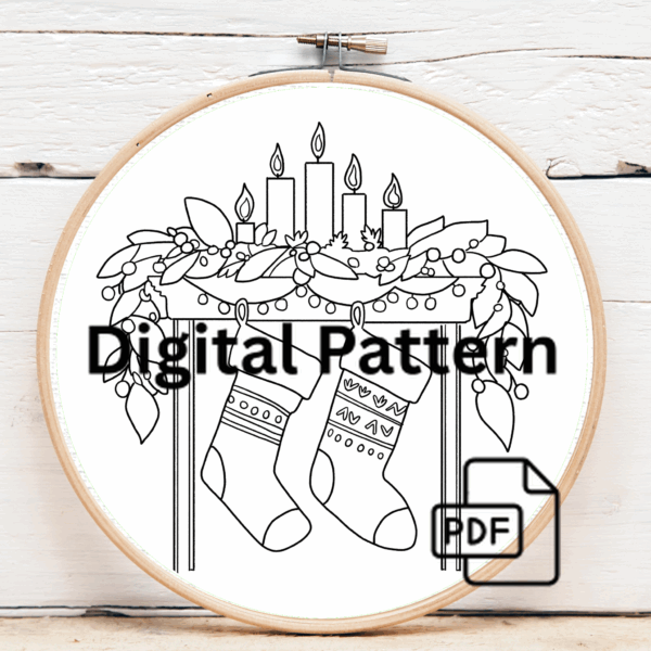 close-up-cross-stitched-picture-stockings-candles