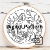 close-up-cross-stitching-picture-bear-forest