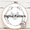 close-up-dog-embroidered-white-cloth