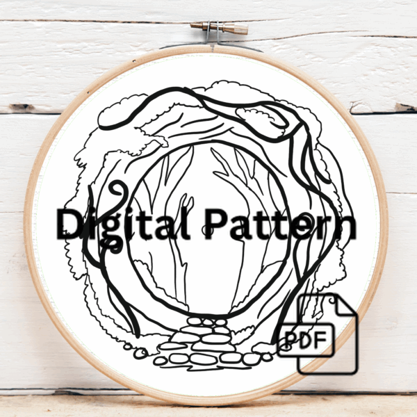 close-up-embroidery-forest-path