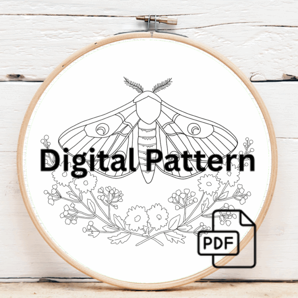 close-up-embroidery-moth-flowers