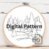 close-up-embroidery-snowy-forest