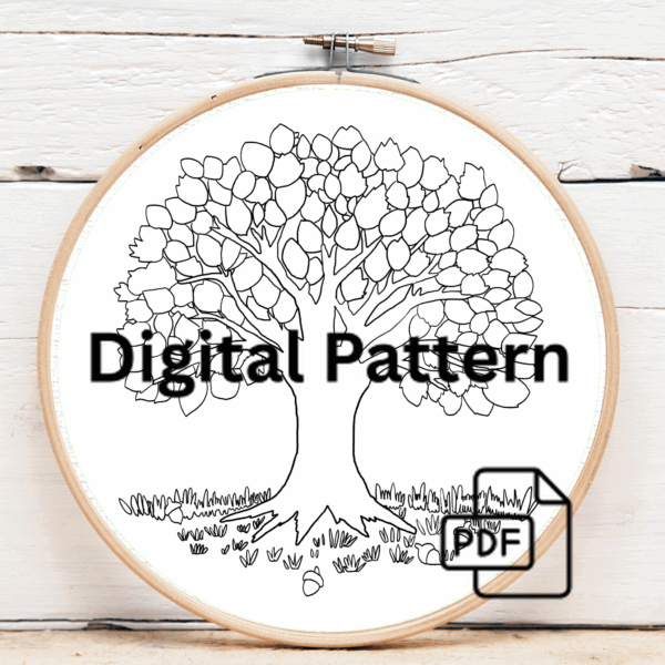 close-up-embroidery-tree-green-leaves