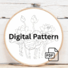 close-up-embroidery-pink-flowers-white-surface
