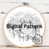 close-up-embroidery-sunflowers-black-surface