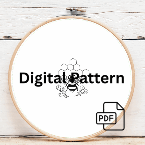 close-up-embroideryed-bee-hoop