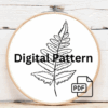 close-up-embroideryed-fern-leaf-hoop