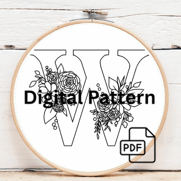 close-up-embroideryed-letter-w-ribbon