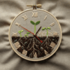 close-up-clock-plant-growing-out