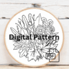 close-up-embroideryed-picture-bunch-flowers