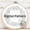 close-up-embroideryed-picture-butterfly-wreath