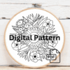 close-up-embroideryed-picture-flower-arrangement