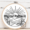 close-up-embroideryed-picture-mountain-sun-2
