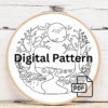 close-up-embroideryed-picture-path-pumpkins