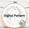 close-up-embroideryed-picture-peacock-flowers
