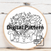 close-up-embroideryed-picture-mushrooms-flowers