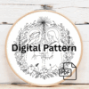 close-up-embroideryed-picture-two-people