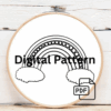 close-up-embroideryed-rainbow-clouds-white-surface