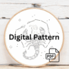 close-up-embroideryed-zodiac-sign-scorpion