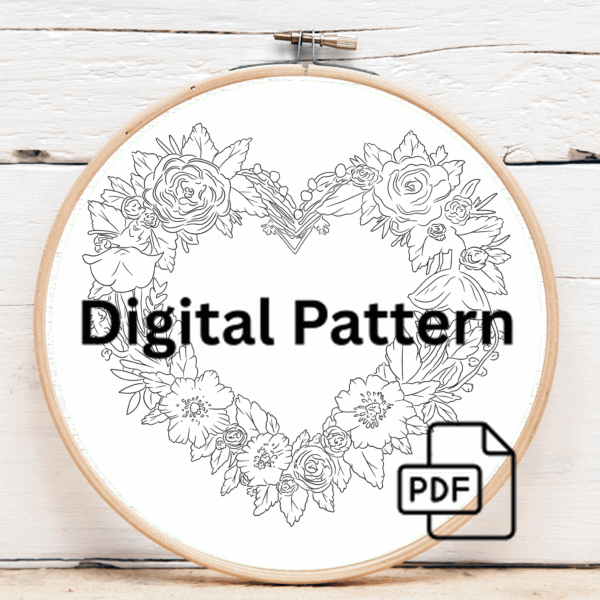 close-up-heart-shaped-embroidery-flowers-cloth