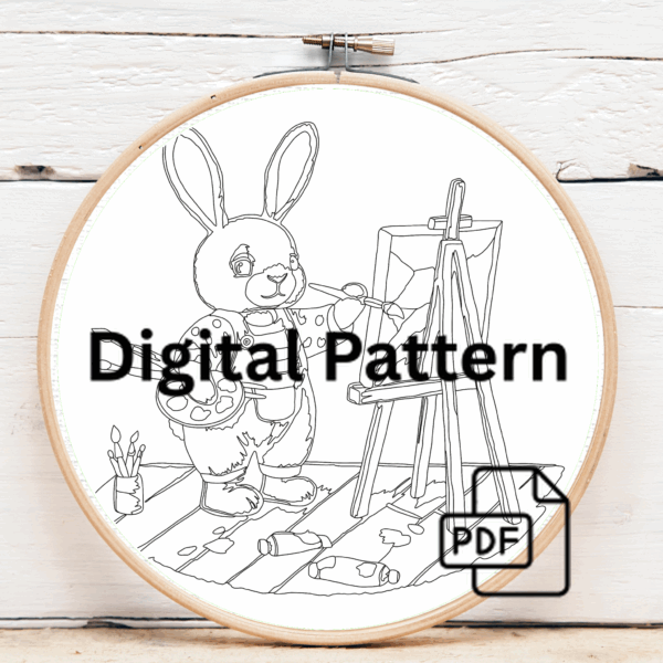 close-up-painting-rabbit-brush-palette