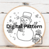 close-up-snowman-embroideryed-hoop