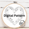 heart-shaped-embroidery-blue-flowers-white-cloth