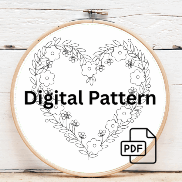 heart-shaped-embroidery-blue-flowers-white-cloth